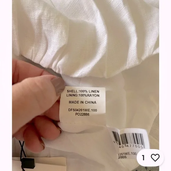 DISSH White Puff Sleeve Linen Crop Top - Picture 13 of 14